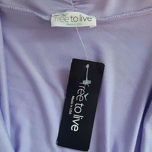 Free To Live NWT Lavender Drape Neck Women's Top Size L - Picture 7 of 10